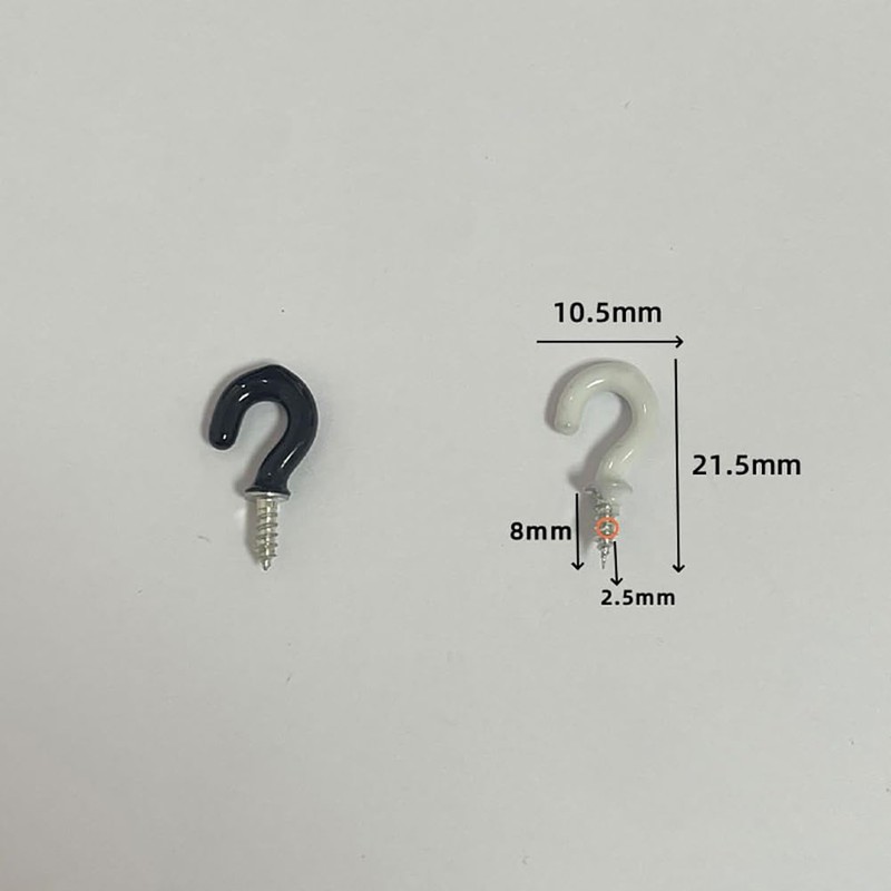 JIHUOO 100 Pcs 1/2 Inch Ceiling Cup Hooks Screw Ceiling
