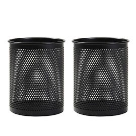 Comix Pen Holder Desk Organizer, Wire Mesh Pencil Cup with Foam Pad and Non-Slip Bottom Office Supplies Desk Accessories for Home Office School, 2 Packs