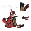 10 Wraps Coil Tattoo Machine Iron Frame Red Hollow Butterfly