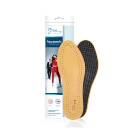 Foot Morning Anatomic - Orthopaedic Leather Shoe Insoles for Flat Foot, Metatarsal Pads and Longitudinal Arch Support with Latex Pad & Activated Carbon Layer (36 EUR Women)