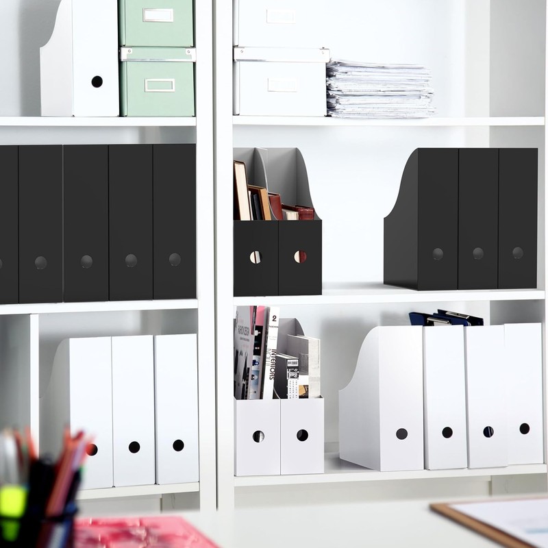 Simple Houseware 6-Pack Magazine File Holder Box, Foldable Cardboard Organizer,