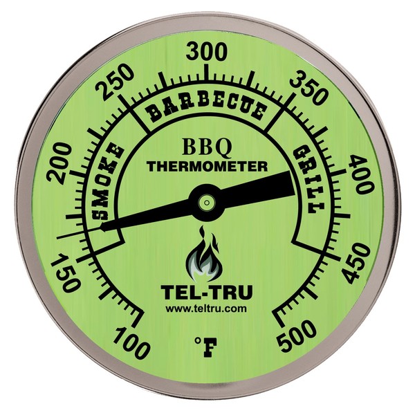 Tel-Tru BQ300 Barbecue Thermometer, 7.6cm glow dial with zones, 10.2cm