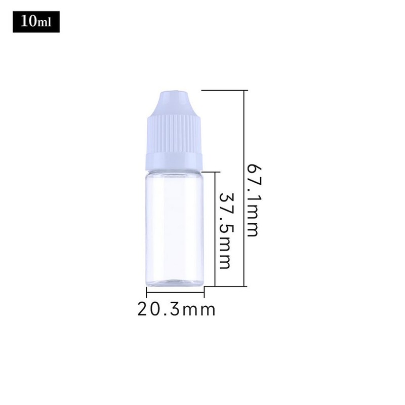 OHEETU 10Pcs 10ML Transparent Empty Squeezable Dropper Bottles Refillable Eye