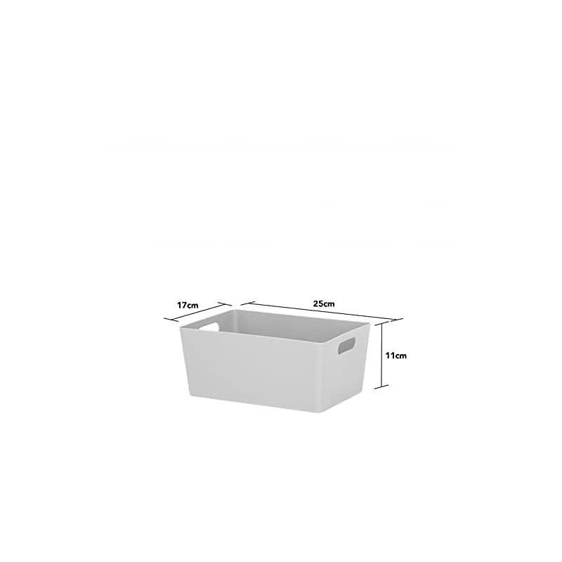 WHAM Studio Basket 4.02 Rectangular Cool Grey Plastic Storage Baskets