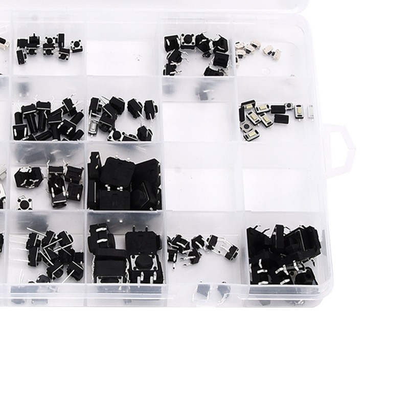 250pcs Tact Push Switch Micro Combination Kit 25 Values Boxed