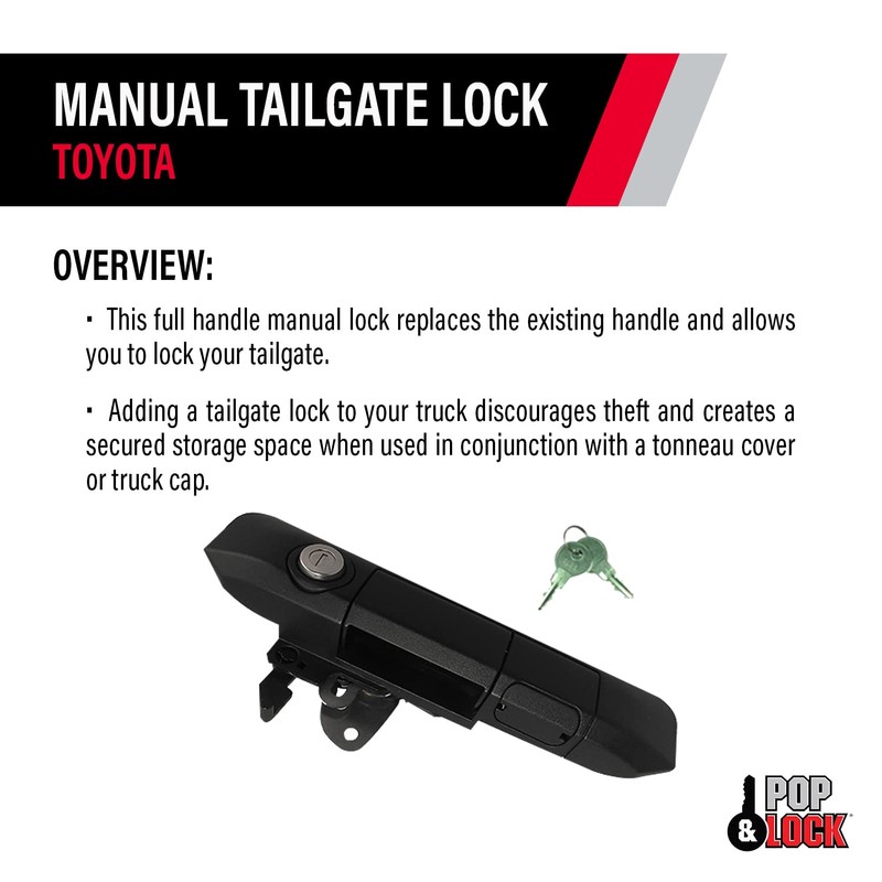 POP & Lock – Manual Tailgate Lock for Toyota Tacoma,