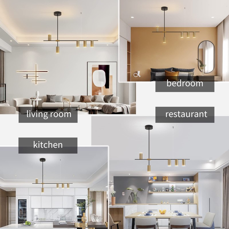 Siittoo Pendant Light Fixtures, Dimmable Modern LED Chandelier Lighting with