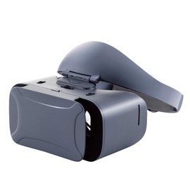 Elecom VRG-DSB01GE VR Goggles, VR Headset with DMM Usable Points, Focusing, Eye Width Adjustment, Hard Band, Gray