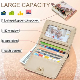 APHISON Womens Wallet RFID Wallet Women Slim Bifold Compact Small Wallet for Women with ID Credit Card Holder Zipper Coin Wallet