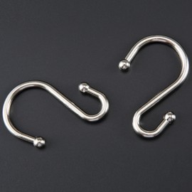 Nickel Shower Curtain Hooks, Rust Proof Shower Curtain Rings for Bathroom, Set of 12 CHICTIE Silver S Shaped Decorative Shower Curtain Hooks Hangers for Bathroom Curtains,Clothing, Towels, etc
