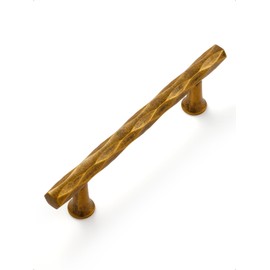 JIASENBAO Antique Brass Cabinet Pulls 3.78" Hole Center 5 Pack Hammered Vintage Cabinet Handles Decorative Kitchen Drawer Dresser Cupboard Bathroom Vanity Cabinet Hardware Rhombus