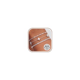 Fansilver Sterling Silver Lobster Bracelet for Women Stackable Bracelet Set