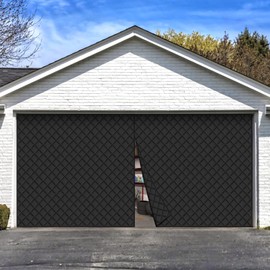 Garage Door Screen for Winter Garage Door Insulation Kit Magnetic Thermal with Enhanced Weighted Bottom Cotton Garage Curtain Oxford Cloth Silk Cotton Waterproof Windproof Soundproof 9x8FT