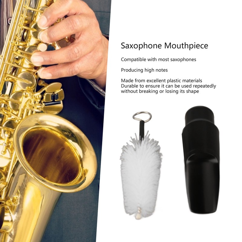 Saxophone Mouthpiece Plastic Soprano Treble Saxophone Whistle Brush Musical Instrument