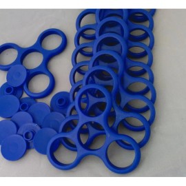 VXB Pack of 100 Fidget Hand Spinner Blue Frame with 2 Caps