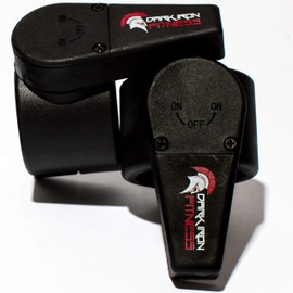 Dark Iron Fitness Barbell Clamps 2 Inch - 1 Pair of Olympic Size Weight Barbell Collars, Professional Weightlifting Plate Clips with Quick Release Spring Lock to Hold Weights on Bars - Black