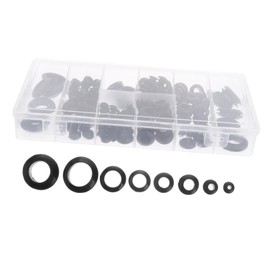ULTECHNOVO 180pcs Rubber Grommet Sealing Kit Black Rubber Gasket Assortment for Mechanical Equipment Household Appliances Automotive Use High Elasticity and Design