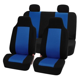 FH Group Full Set Car Seat Covers 3D Air Mesh - Universal Fit Automotive Seat Covers,1 Piece Front SeatCovers,Solid Back SeatCover,Washable Car Seat Cover for SUV, Sedan, Car Accessories Blue