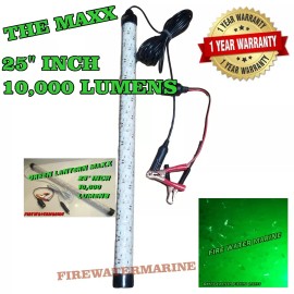 Firewatermarine 12V MAXX LED GREEN UNDERWATER SUBMERSIBLE NIGHT FISHING LIGHT crappie ice squid