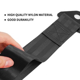 RASTP - Correa de remolque para carreras, modificación de coche, correa deportiva para parachoques delantero o trasero (negro)