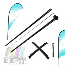 Sesuconsa by Proveer de Mexico Estructura Base Porta Flag Banner Bandera Asta 3.5m Sin Lona