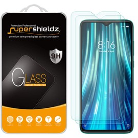 Supershieldz (2 Pack) Designed for Xiaomi (Redmi Note 8 Pro) Tempered Glass Screen Protector, Anti Scratch, Bubble Free