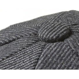 Peaky Blinders 8 Piece 'Newsboy' Style Flat Cap -Melton Wool Fabric , Grey Pinstripe, Large (59cm)