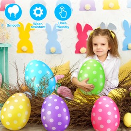 Funtery 12 Paquetes Decoraciones Inflables de Huevos de Pascua de Exterior Juguetes de Niños Huevos Coloridos Adornos de Huevos de Pascua para Patio, Césped, Jardín, Fiesta