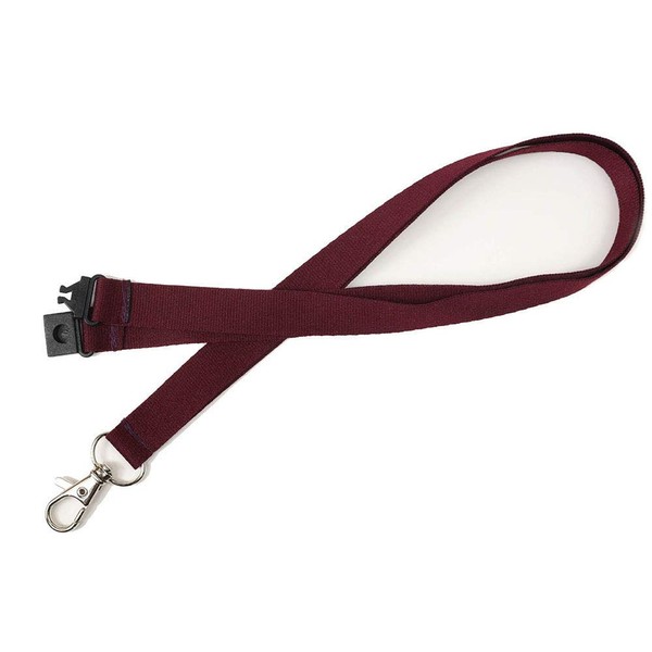 Burgundy Lanyard Neck Strap w/Safety Breakaway & Trigger Clip for