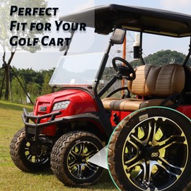 Golf Cart Wheel Center Cap, Universal Golf Cart Hubcaps-4PCS, ITP SS Wheel Center Hub Cap Suitable for Club Car, EZGO and Yamaha Golf Cart (Height 3.21" / Outer Diameter 2.75" / Innter Diameter 2.44")