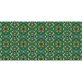 Ambesonne Floral Pencil Pen Holder, Continuous Flowers Arrangement in Eastern Style Design Illustration, Ceramic Pencil Holder for Desk Office Accessory, 3.6" X 3.2", Hunter Green and Multicolor