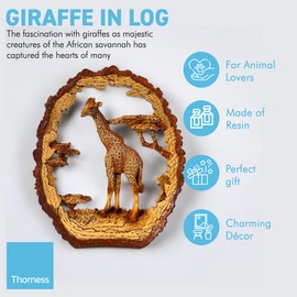 GIRAFFE IN WOOD EFFECT RESIN |Ornaments for The Home | Home Accessories | Animal Lover Gift Birthday Friendship Gifts
