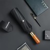 Men's Umbrella With Wooden Handle Black Automatic Open Strong Windproof