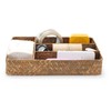 DECRAFTS Seagrass Storage Basket with Compartments Utensil Tray for Organization