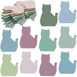 Ctosree 800 Sheets Cat Sticky Notes Set 8 Bright Color Sticky Note Pads Colorful Self Stick Funny Notepad Gift for Cat Lover Woman Cute Cat Desk Accessories for School Office Supplies (Morandi Colors)