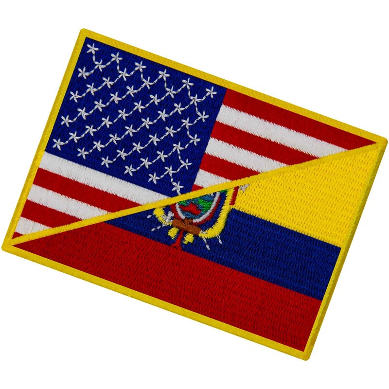 EmbTao USA American United States Flag and Ecuador Flag Patch