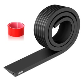 LIEKUMM 1cm Rise Threshold Ramp, Cuttable PVC Wheelchair Ramp for Threshold Transition Strip, 800kg Capacity Door Strip Trim Kerb Ramp for Doorways, Driveways, Bathroom (Black)