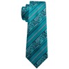 Barry.Wang Men Ties Silk Teal Paisley Necktie Set Handkerchief Cufflinks