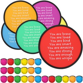 HyDren 36 Sets End of The Year Gifts 6 Colors Inspirational Flying Disc Foldable Fan with Storage Bag Summer Party Favors Game Outdoor Activity Birthday