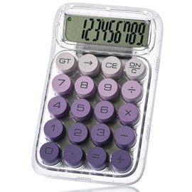 Mr. Pen- Mechanical Switch Calculator, 10 Digits, Purple Calculator, Transparent Body, Large LCD Display