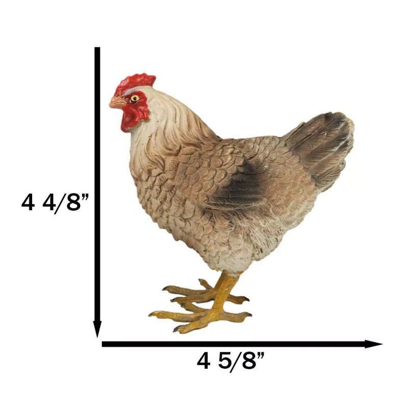 Rustic Western Country Farm Light Brown Chicken Hen Figurine 4.5"