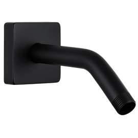 G-Promise All Metal 6-Inch Shower Arm with Flange, Wall-Mounted Stainless Steel Shower Pipe Replacement for Fixed and Handheld Shower Heads, Matte Black