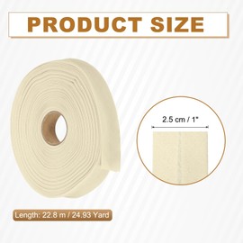 YELARXI Double Fold Bias Tape for Sewing, Quilt Binding Cotton Bias Tape Double Fold 1 Inch 24.93 Yards Fit for Hemming Seaming DIY Crafts Piping, Beige