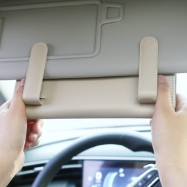 BANCHELLE Car Tissue Holder Visor, Tissue Dispenser, Box Holder for Auto, Napkin Holder PU Leather for Car Sun Visor Seat Backseat Khaki