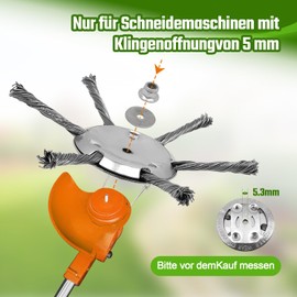Fettwal 1 x weed brush cutter, weed brush for grass trimmer, brush cutter accessories, grass trimmer head, wild herb brush, only for cutting machines with blade opening of 5 mm (6 heads)