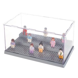 OLYCRAFT 3-Tier Mini Figures Display Case Made of Acrylic Dustproof Display Box for Building Blocks Acrylic Display Case Removable Display Case Figures Display Case for Collection Action Figures