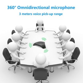 USB Speakerphone Microphone for 8-10 People Business Conference,360° Omnidirectional Microphone for VoIP Calls/Skype/Meeting/Recording/Chatting,Plug & Play Compatible with Windows/Mac OS X(A101)