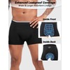 TIICHOO Mens Incontinence Underwear Washable Cotton Leak Proof Boxer Shorts