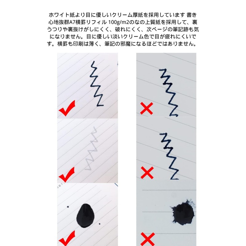YINKE Notebook Refill, Loose Leaf Diary, Horizontal Rule, A7 Refill,