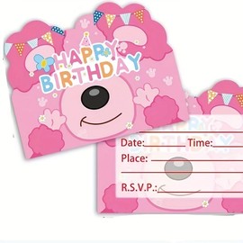 20 Cute puppy theme party invitation cards, Cartoon theme birthday party decorations, Cartoontheme birthday party decorations.